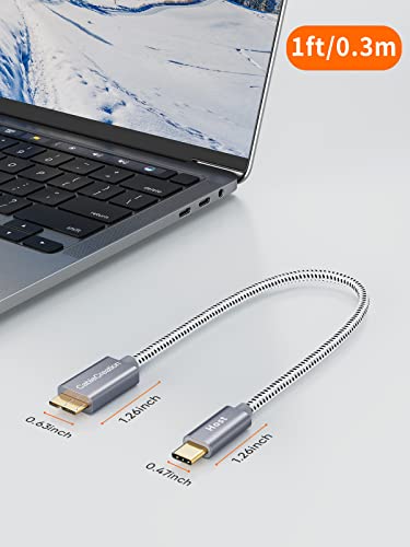Cablecreation Usb C To Micro B Cable 1Ft - 10Gbps Data Transfer Speed, Braided Usb 3.1 Type C Male To Micro B Male Cable For Hard Drives, Space Gray #TOP6