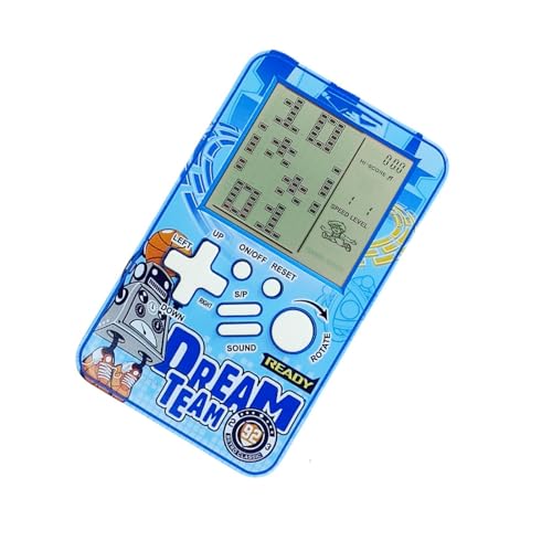 CZT Poket block game console Built-in multiple classic Retro brick games Electronic Handheld Student game machine Game player Portable gaming device kids girls (Blue)
