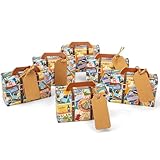 VGOODALL 50PCS Party Favor Candy Boxes,3x1.2x2 Inch Mini Suitcase Favor Boxes with Tags for Wedding Travel Themed Party Bridal Shower Decoration