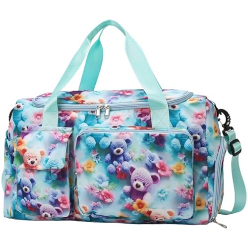 Oxford Travel Duffel Bag Fashion Cute Print with Shoe Compartment-Lightweight Gym Handbag for Gym Yoga Weekend Getaways