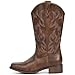 IUV Cowboy Boots For Women Square Toe Wide Cowgirl Mid Calf Western Pull On Fashion Cowboy Boots