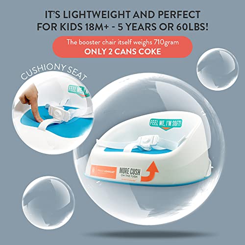 image for Prince Lionheart Squish Booster Seat, Berry Blue, 3-Point Harness and 