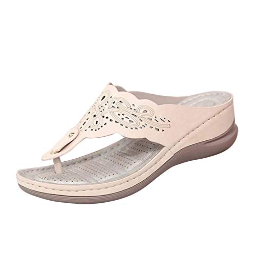 MQJ Lady Sandal Sandal Sandal Slipper Negro Chica Caminando Sandalias Ortopedicas Sandalias Ortopédicas Sandalias Damas,Beige,6 Uk Cover