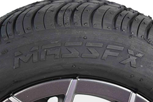 MASSFX 205/50-10 Golf Cart Turf Tire & Gun Metal Wheel Kit A240 10x7 4/101.6 (2 Pack)