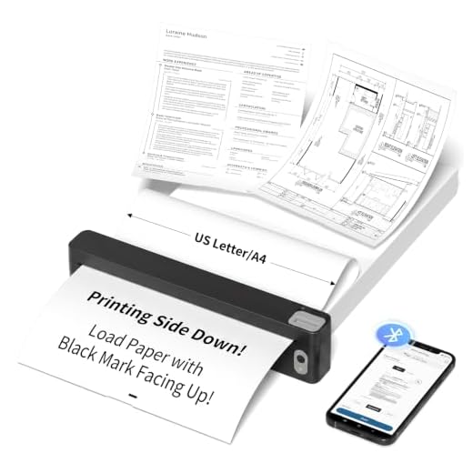 JADENS Portable US Letter Thermal Printer with Bluetooth, Inkless Printing