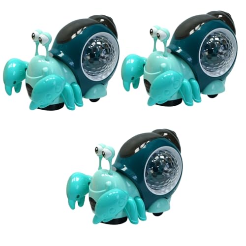 ibasenice 3 Piezas Cangrejo ermitaño de inducción Juguetes Infantiles Juguetes Musicales Juguete de Cangrejo Bailando Juguetes de Cangrejo para niños Juguetes para de 6 Meses eléctrico