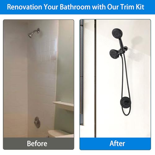 Replacement for Moen Shower Faucet Trim Kit, High Pressure Dual Shower Combo, Shower Handle, (Valve& Catridge Not Inclued), Matte Black