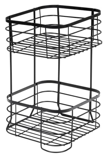 Image of Plantex Heavy Steel Multipurpose Bathroom Corner Shelf /Storage Rack /Organizer For Living Room /Kitchen /Bathroom Accessories - Countertop (Black, Powder Coated)