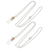 IMIKEYA 2 Stück Glasfläschchen Halsketten mit Senfsamen Miniatur Religionsschmuck für Damen und Herren Leichte Christliche Anhänger als Inspirierendes Geschenk