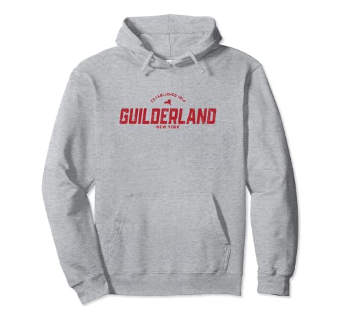 Guilderland New York NY Vintage Athletic Rojo Deportes Logo Sudadera con Capucha