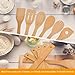 Bamboo Kitchen Utensils, 6 pcs Nonstick Spatula Tools with Handles, Heat Resistant Spatula Set, Non-stick Cooking Utensil, Premium Wooden Spoon Sets