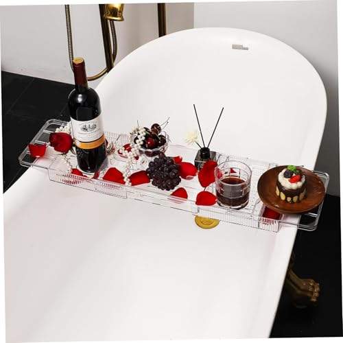 Plateau de bain rétractable en plastique étanche avec support livre - 6
