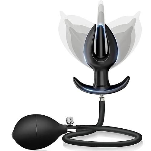 Tapón anal inflable de silicona con bomba extraíble para hombres y mujeres