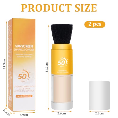 Protector Solar en Polvo Para la Cara Con Brocha - 2pcs Mineral y Cosmético, Seguro y Apto Para Pieles Sensibles - imagen 2
