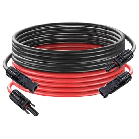 BEAYFILY 10AWG Solar Extension Cable Wire,Solar Panel Adaptor Cable with Male and Female Weatherproof Connector (20 Ft) Cover