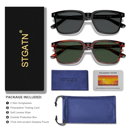 Image of STGATN Polarized Sunglasses for Men and Women, UV400 Protection Trendy Retro Sun Glasses for Driving Outdoor Hiking Fishing