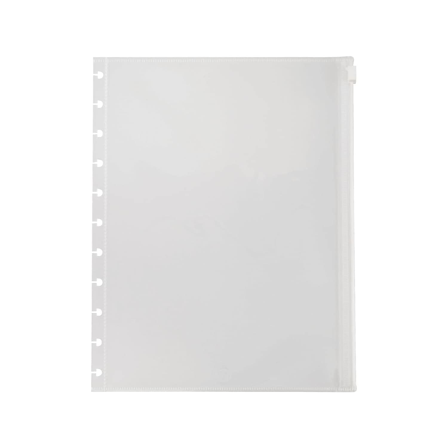 Staples Arc System Poly Zip Pockets, Clear, 20cm - 1.3cm x 28cm