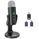 zealsound Microfono wireless,microfono USB per *Phone/PC/iPad/Android Phone-microfoni da tavolo a condensatore senza fili con monitoraggio dell'eco muto, Bluetooth 2,4 GHz per Podcast/ASMR/Video