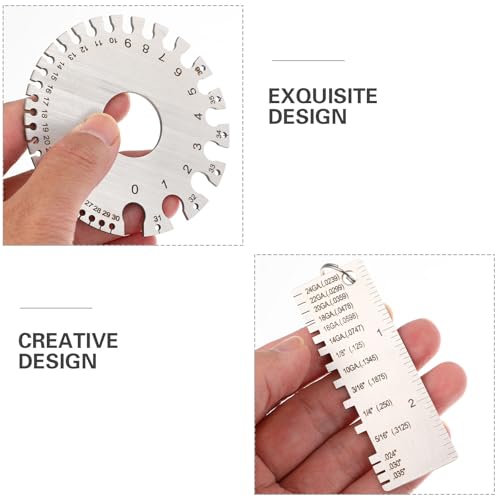 Juego de 3 calibres de acero inoxidable para medición de grosor miniatura 6