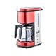 KHG Kaffeemaschine KA-114(MRE) in Rot, Filterkaffeemaschine mit 10 Tassen Kapazität