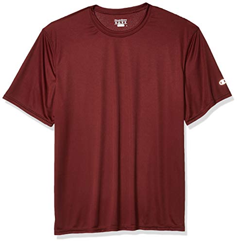 Champion Men's Short Sleeve Double Dry Performance T-Shirt, Maroon, Large