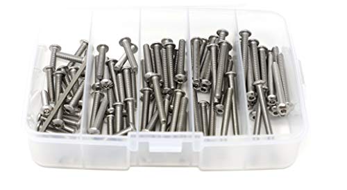 Iexcell 100 Pcs M4 X 20/25/30/35/40 Stainless Steel 304 Hex Socket Button Head Cap Screws Bolts Assortment Kit #TOP1