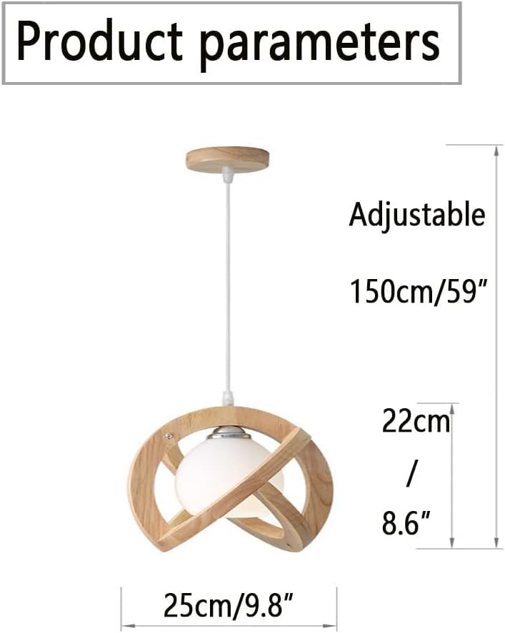 Lámpara de madera en forma de gota con cable ajustable para techos de salones elegantes 4