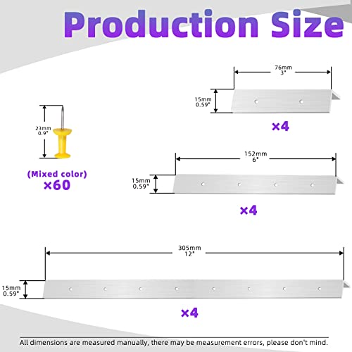 Swpeet 72 Stück 3 Größen 7,6 cm, 15,2 cm, 30,5 cm, Buntglas-Zubehör, Layout-Block-System mit gemischten Farben, Werkzeug-Sortiment, perfekt für Buntglasscheiben, Handwerk