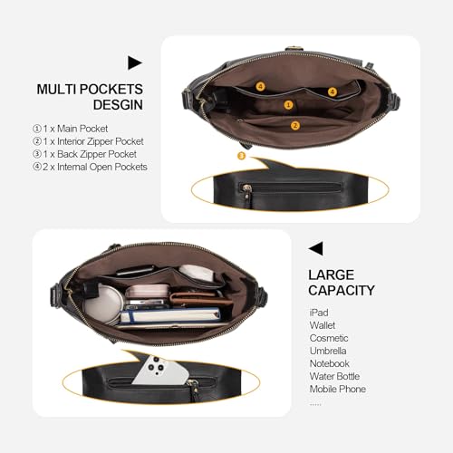 Image of KouLi Buir Crossbody Purses for Women - PU Leather Shoulder Handbags Sling Bag Crossboby Bags Medium Multi Pockets