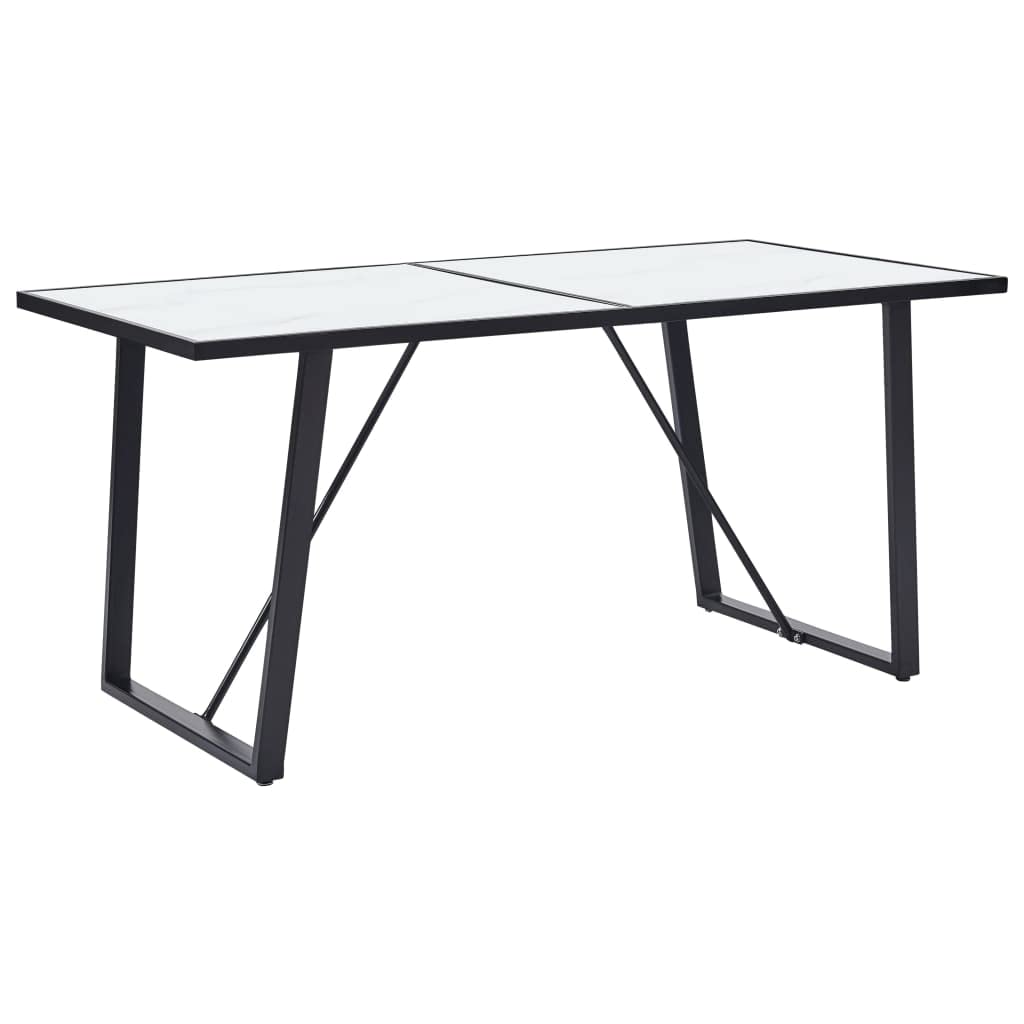 Table de cuisine effet marbre blanc pour repas chaleureux