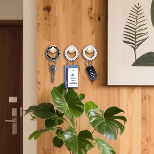 Image of TENOC Spiral Coil Keychain, Anti-lost Key Chain Holder Lanyard Cord for Sauna Outdoor Sports and Gym Pool