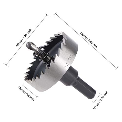sourcingmap 48mm HSS Drill Bit Hole Saw for Stainless Steel Metal Alloy Wood, 48x15mm - Image 2