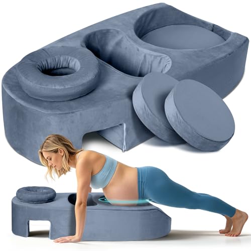 SAHEYER Pregnancy Massage Cushion and Headrest, Full Body Prenatal Bolster Release Lower Back Pain, Maternity Pillow After Breast Surgery, Pregnancy Stomach, Gray