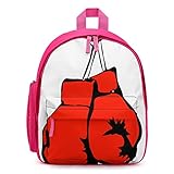 Bunte Kinderrucksack Grundschule Schulranzen Kleine Schultasche Bedruckter Rucksack für Schule Reisen Rote Boxhandschuhe