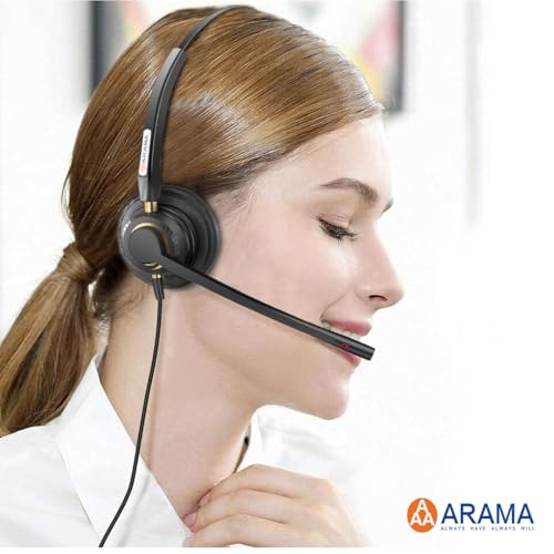 Auriculares teléfono RJ9 con micrófono supresor de ruido para Polycom 2
