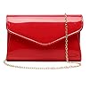 Pochette en cuir verni pour femme - Sac à main élégant à bandoulière pour Noël, mariage, bal de fin d'année, Rouge-b, standard #1