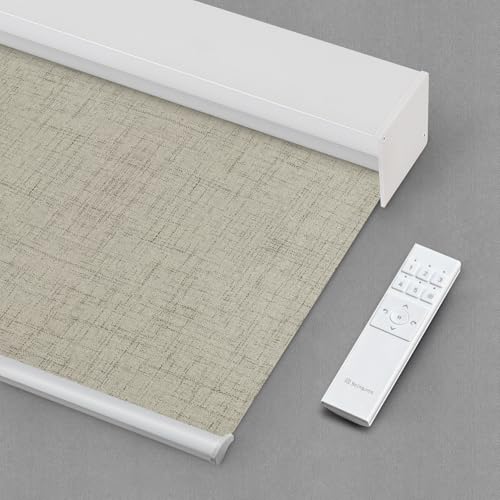 Bringnox Motorized Blinds with Remote,100% Blackout Smart Roller Blinds Compatible with Apple Homekit Google Home and Alexa Via HUB,and Customized (Vigor Sage-10)