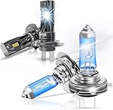 ★【Der perfekte Ersatz für Halogenglühlampen】1:1 mini größe, plug and play, einfach zu installieren H7 Glühbirne ohne Modifikation.Lampen sind optimal auf den H7 Halogen Lampen Sockel abgestimmt.