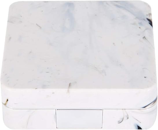 Amazon Tmtop コンタクト ケース コンタクトレンズ 正方形 ミラー付き コンタクト入れ オシャレ コンパクト 漏れ防止設計 収納ケース ケースセットレンズ容器 大理石面 オシャレ シルバー Tmtop コンタクトケース