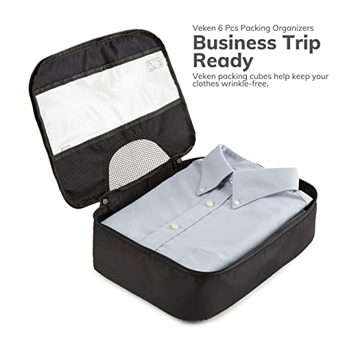 6 Set Of Various Colored Packing Cubes In 4 Sizes (Extra Large, Large, Medium, Small), Veken Packing Cubes For Travel Accessories Travel Essentials, Luggage Organizer Bags For Carry On Suitcases #TOP7