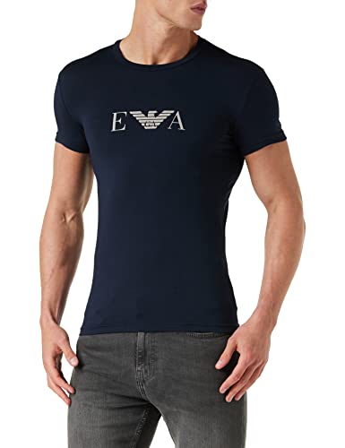 Emporio Armani Underwear Herren Bold Monogram T-Shirt, Blue, M Cover
