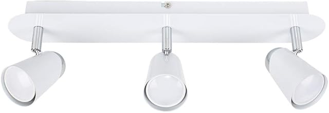 MiniSun Modern Gloss White & Chrome Adjustable 3 Way Ceiling Spotlight