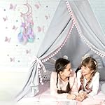 Pink Moon Dream Catcher Wall Decor for Teen Girls, Handmade Baby Dreamcatcher, Wall Hanging Decor for Nursery Bedroom, Boys Girls Gift Set with 3D Butterfly and Stars - Image 4