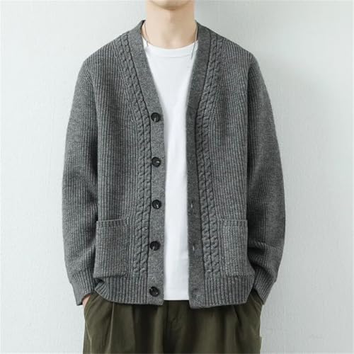 Men's Cardigan Sweaters V-Neck Slim Fit Solid Button Long Sleeve Sweater Outerwear2