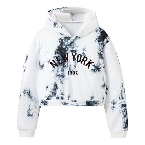 Sweat à capuche garçon imprimé tie-dye à manches courtes
