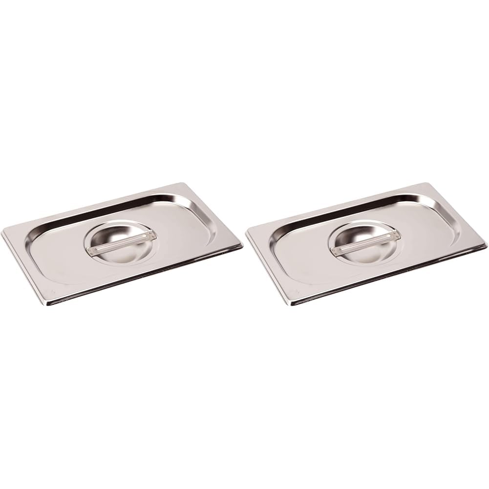APS 81495 GN 1/4 Deckel ohne Löffelaussparung, rostfreier Edelstahl, Abmessungen 160 x 265 mm/Höhe 30 mm (Packung mit 2)