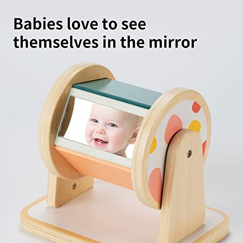Image of Twefex Montessori Spinning Drum, Montessori Toys for Babies 6-12 Months, Montisory Baby Toys for 1 Year Old Infant, Wooden Toy for Baby