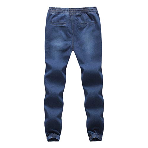 Pantalon à cordes élastique pour hommes en tissu coton denim souple