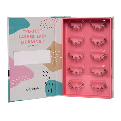 GirlGotLashes Große Boxen R.I.P. Mascara Handgemachte Wimpernextensions Wimpernverlängerung für Zuhause 5 Wimpern-Paare 5-7 Tagen Halt Vegan