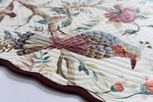 Espresso Feather - Luxury Handcrafted Placemats (Reversible) Cotton Quilted Fabric Machine Washable – Set of 6 – Elegant Home Decor – 14 x 19 inches - Bloom Collection by Stitch Haven - Used condition - Image 8